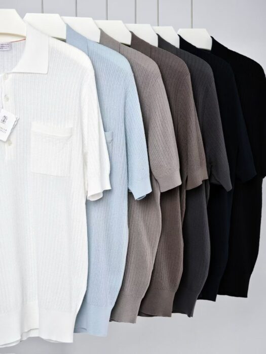 브루넬로쿠치넬리 코튼 니트 자카드 포켓 폴로 반팔티 카라티 7컬러 레플리카 미러급 SA급 S급 고퀄리티 하이엔드 최상급 의류 [남성] 2