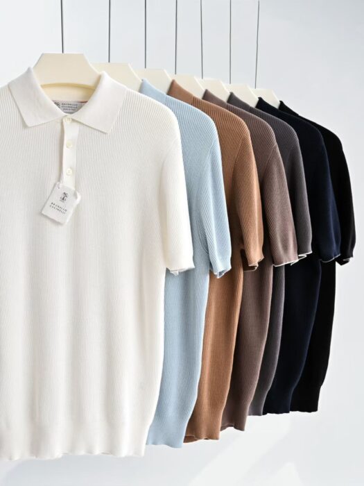 브루넬로쿠치넬리 코튼 니트 자카드 순색 폴로 반팔티 카라티 7컬러 레플리카 미러급 SA급 S급 고퀄리티 하이엔드 최상급 의류 [남성] 2