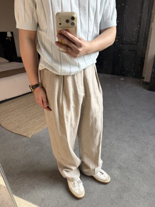 로로피아나 Reinga 캐쥬얼 아마 팬츠 라이트 베이지 레플리카 미러급 SA급 S급 고퀄리티 하이엔드 최상급 의류 [남성]