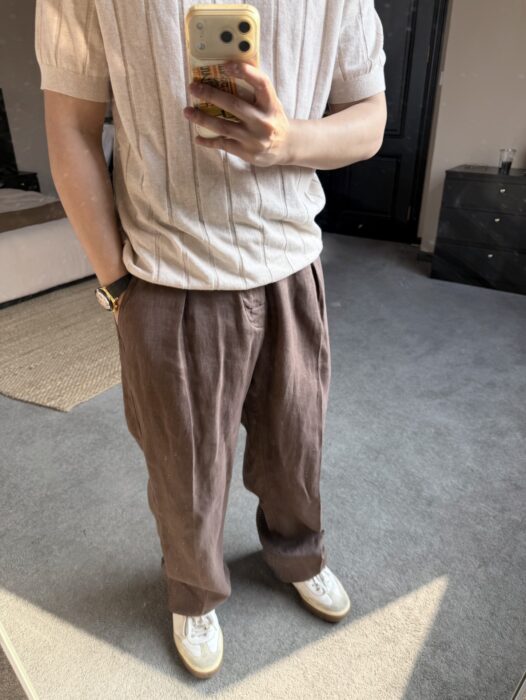 로로피아나 Reinga 캐쥬얼 아마 팬츠 브라운 레플리카 미러급 SA급 S급 고퀄리티 하이엔드 최상급 의류 [남성]