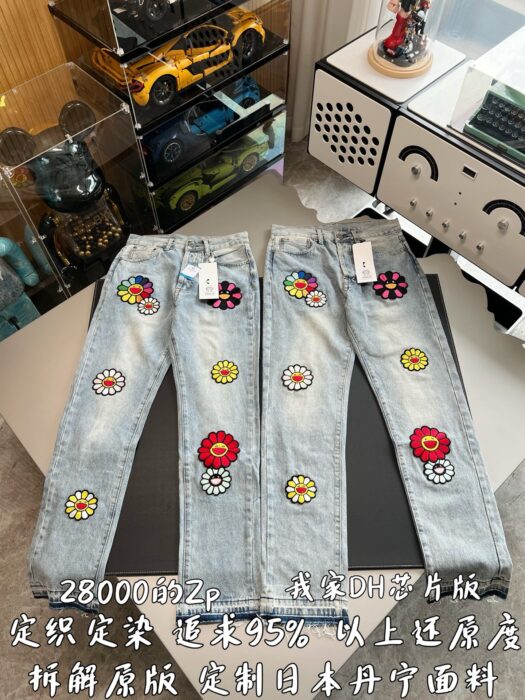 크롬하츠 무라카미 타카시 꽃 자수 청바지 라이트 그레이 레플리카 미러급 SA급 S급 고퀄리티 하이엔드 최상급 의류 [남성여성공용] 3