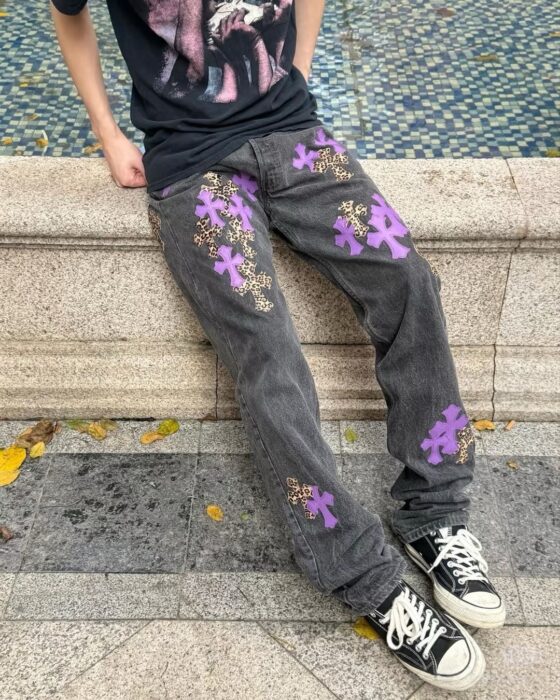 크롬하츠 퍼플 표문 십자가 청바지 그레이 레플리카 미러급 SA급 S급 고퀄리티 하이엔드 최상급 의류 [남성여성공용]