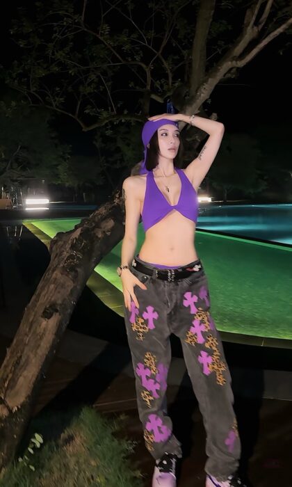 크롬하츠 퍼플 표문 십자가 청바지 그레이 레플리카 미러급 SA급 S급 고퀄리티 하이엔드 최상급 의류 [남성여성공용] 2