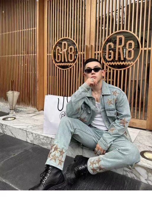 크롬하츠 표문 별 청바지 라이트 그레이 레플리카 미러급 SA급 S급 고퀄리티 하이엔드 최상급 의류 [남성여성공용]