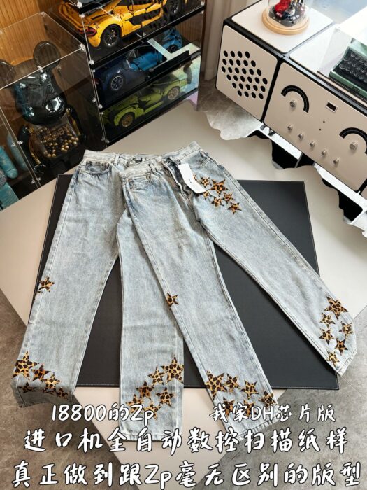 크롬하츠 표문 별 청바지 라이트 그레이 레플리카 미러급 SA급 S급 고퀄리티 하이엔드 최상급 의류 [남성여성공용] 5