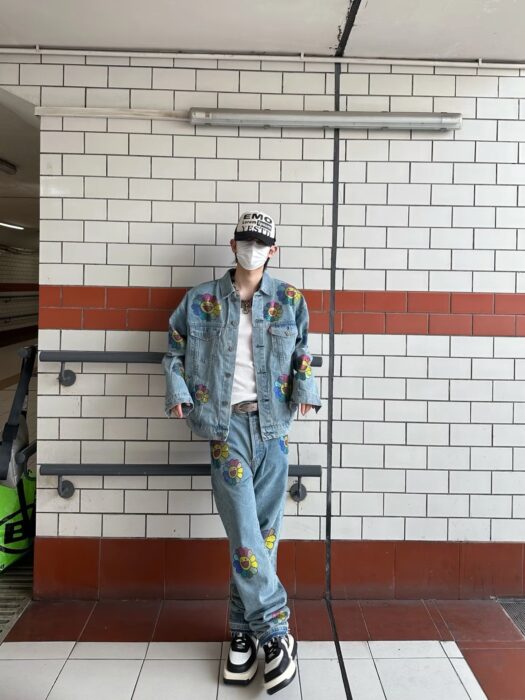 크롬하츠 무라카미 타카시 큐빅 꽃 청바지 라이트 블루 레플리카 미러급 SA급 S급 고퀄리티 하이엔드 최상급 의류 [남성여성공용]