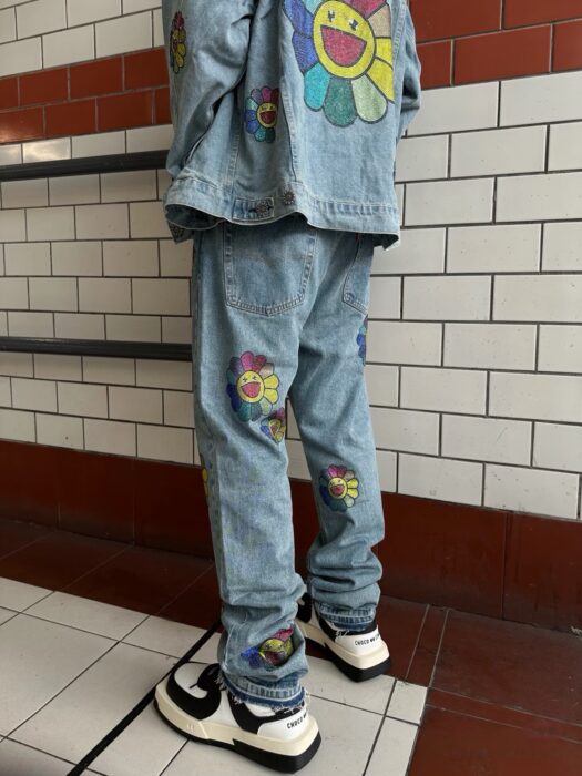 크롬하츠 무라카미 타카시 큐빅 꽃 청바지 라이트 블루 레플리카 미러급 SA급 S급 고퀄리티 하이엔드 최상급 의류 [남성여성공용] 2