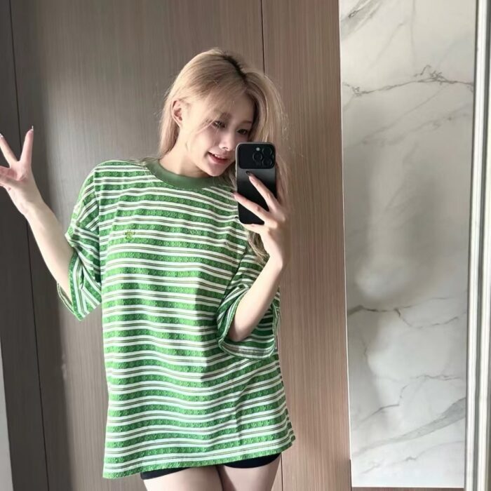 크롬하츠 십자가 스트라이프 반팔티 그린 레플리카 미러급 SA급 S급 고퀄리티 하이엔드 최상급 의류 [남성여성공용] 2