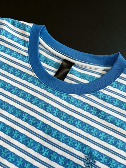 크롬하츠 십자가 스트라이프 반팔티 블루 레플리카 미러급 SA급 S급 고퀄리티 하이엔드 최상급 의류 [남성여성공용] 6