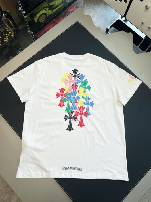 크롬하츠 멀티컬러 십자가 프린트 반팔티 화이트 레플리카 미러급 SA급 S급 고퀄리티 하이엔드 최상급 의류 [남성여성공용] 4