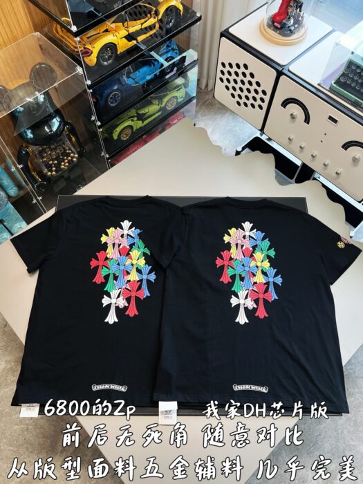 크롬하츠 멀티컬러 십자가 프린트 반팔티 블랙 레플리카 미러급 SA급 S급 고퀄리티 하이엔드 최상급 의류 [남성여성공용] 4