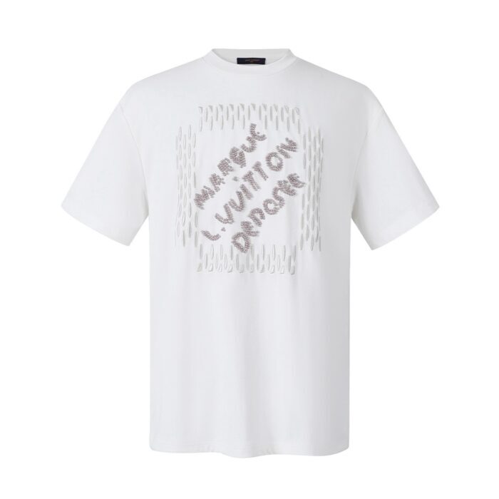 루이비통 구슬 모노그램 자수 반팔티 화이트 레플리카 미러급 SA급 S급 고퀄리티 하이엔드 최상급 의류 [남성여성공용] 3