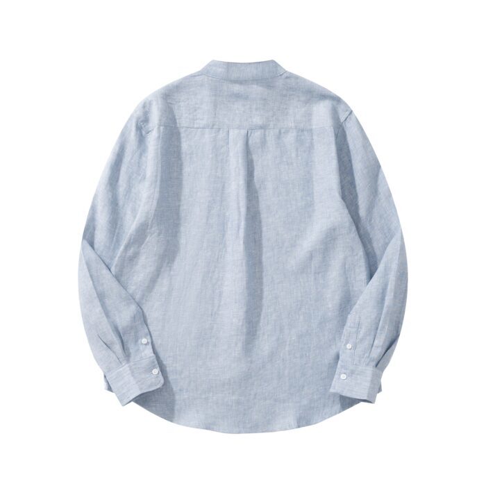 로로피아나 엘리아 베이직 순색 아마 노칼라 긴팔 셔츠 블루 레플리카 미러급 SA급 S급 고퀄리티 하이엔드 최상급 의류 [남성] 2