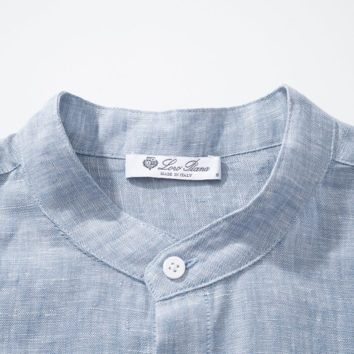 로로피아나 엘리아 베이직 순색 아마 노칼라 긴팔 셔츠 블루 레플리카 미러급 SA급 S급 고퀄리티 하이엔드 최상급 의류 [남성] 3