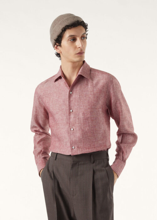 로로피아나 André 아마 긴팔 셔츠 레드 레플리카 미러급 SA급 S급 고퀄리티 하이엔드 최상급 의류 [남성]