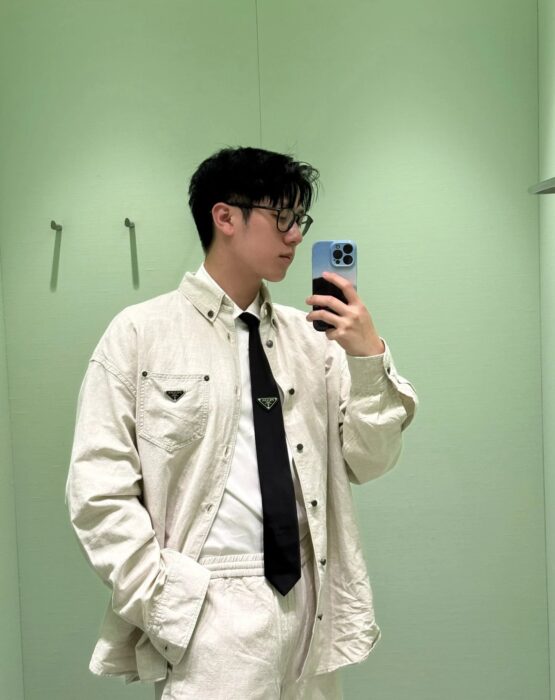 프라다 포켓 삼각로고 워싱 긴팔 셔츠 레플리카 미러급 SA급 S급 고퀄리티 하이엔드 최상급 의류 [남성여성공용]