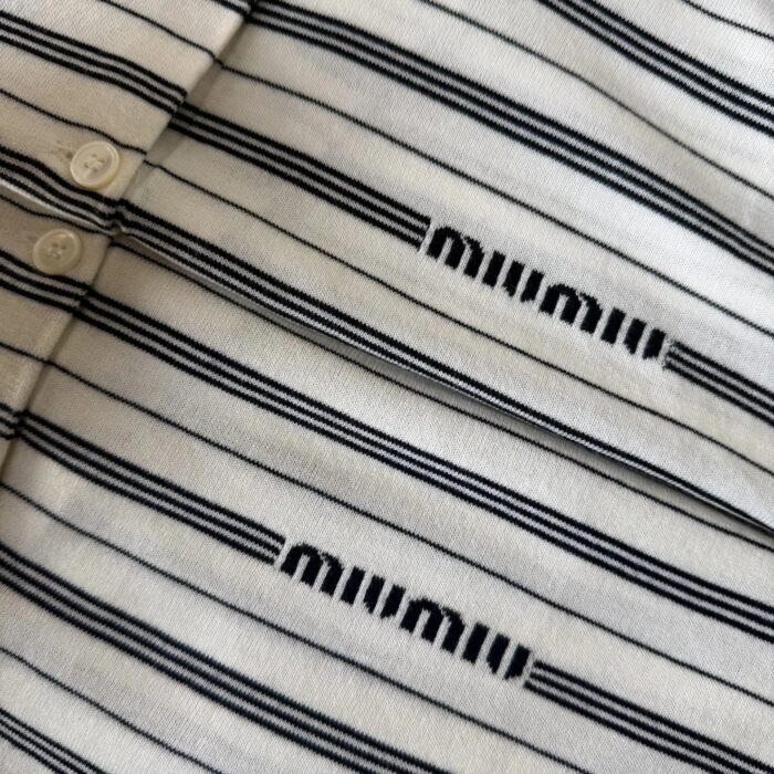 미우미우 코튼 저지 폴로 셔츠 아이보리 긴팔티 / 카라티 / 폴로티 레플리카 미러급 SA급 S급 고퀄리티 하이엔드 최상급 의류 [남성여성공용] 3