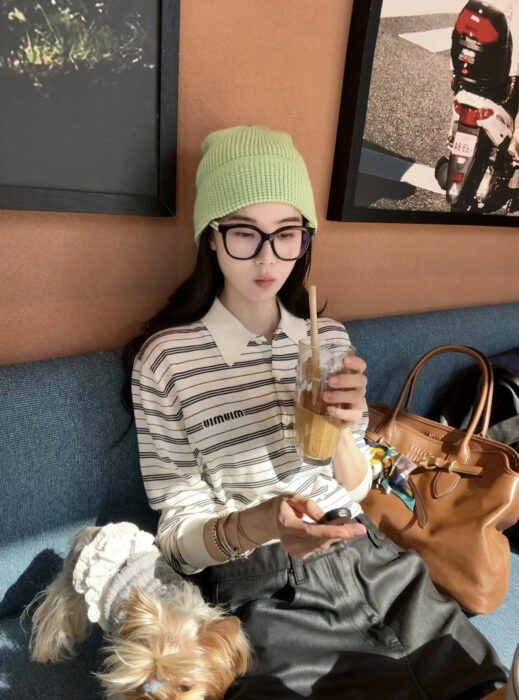 미우미우 코튼 저지 폴로 셔츠 아이보리 긴팔티 / 카라티 / 폴로티 레플리카 미러급 SA급 S급 고퀄리티 하이엔드 최상급 의류 [남성여성공용] 16