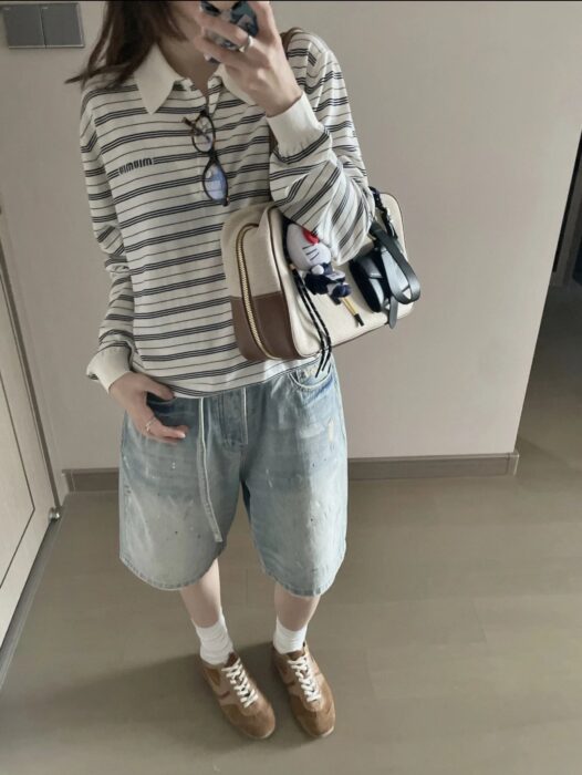 미우미우 코튼 저지 폴로 셔츠 아이보리 긴팔티 / 카라티 / 폴로티 레플리카 미러급 SA급 S급 고퀄리티 하이엔드 최상급 의류 [남성여성공용] 20