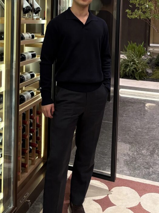 로로피아나 Loro Piana 베이직 단색 양털 긴팔 카라티 / 긴팔티 / 폴로 / 폴로티 네이비 레플리카 미러급 SA급 S급 고퀄리티 하이엔드 최상급 의류 [남성] 10