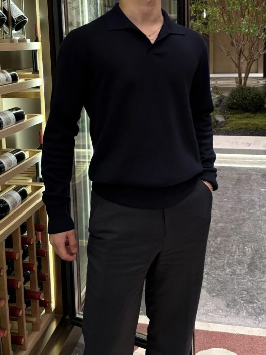 로로피아나 Loro Piana 베이직 단색 양털 긴팔 카라티 / 긴팔티 / 폴로 / 폴로티 네이비 레플리카 미러급 SA급 S급 고퀄리티 하이엔드 최상급 의류 [남성] 11