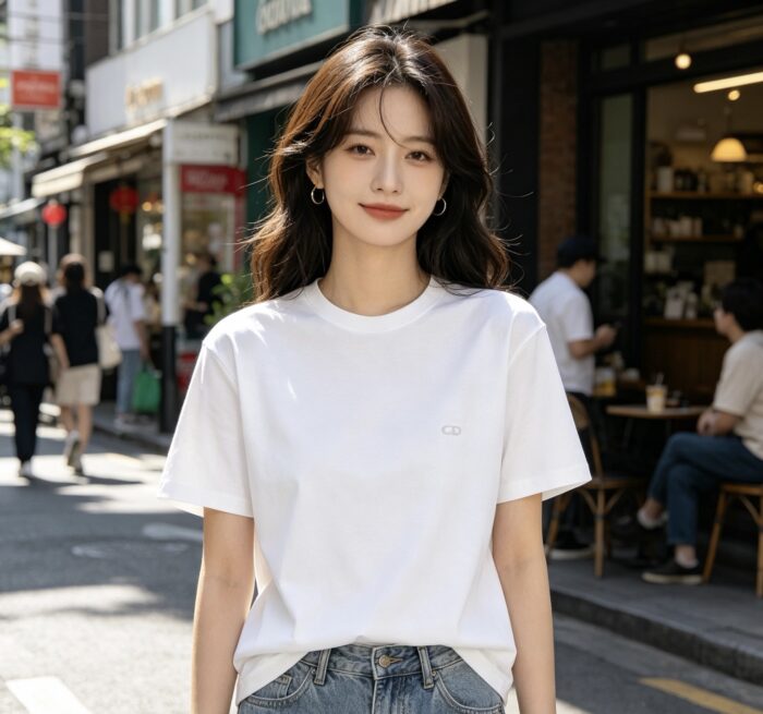 디올 베이직 CD 코튼 순색 반팔티 화이트 레플리카 미러급 SA급 S급 고퀄리티 하이엔드 최상급 의류 [남성여성공용] 2