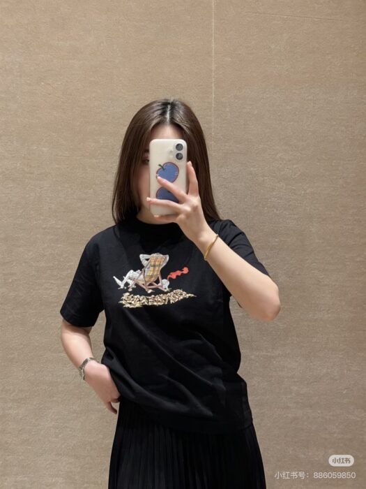버버리 비치 선베드 프린트 반팔티 블랙 레플리카 미러급 SA급 S급 고퀄리티 하이엔드 최상급 의류 [남성여성공용] 2