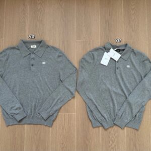 셀린느 파인 코튼 폴로 스웨터 미디움 그레이 폴로티 니트 / 긴팔티 / 레플리카 미러급 SA급 S급 고퀄리티 하이엔드 최상급 의류 [남성여성공용]