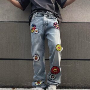 크롬하츠 무라카미 타카시 꽃 자수 청바지 라이트 그레이 레플리카 미러급 SA급 S급 고퀄리티 하이엔드 최상급 의류 [남성여성공용]