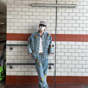 크롬하츠 무라카미 타카시 큐빅 꽃 청바지 라이트 블루 레플리카 미러급 SA급 S급 고퀄리티 하이엔드 최상급 의류 [남성여성공용]