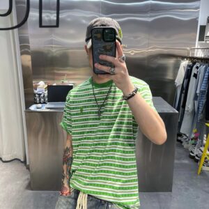 크롬하츠 십자가 스트라이프 반팔티 그린 레플리카 미러급 SA급 S급 고퀄리티 하이엔드 최상급 의류 [남성여성공용]