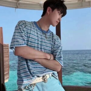 크롬하츠 십자가 스트라이프 반팔티 블루 레플리카 미러급 SA급 S급 고퀄리티 하이엔드 최상급 의류 [남성여성공용]