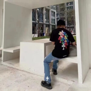 크롬하츠 멀티컬러 십자가 프린트 반팔티 블랙 레플리카 미러급 SA급 S급 고퀄리티 하이엔드 최상급 의류 [남성여성공용]