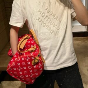 루이비통 구슬 모노그램 자수 반팔티 화이트 레플리카 미러급 SA급 S급 고퀄리티 하이엔드 최상급 의류 [남성여성공용]