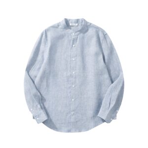 로로피아나 엘리아 베이직 순색 아마 노칼라 긴팔 셔츠 블루 레플리카 미러급 SA급 S급 고퀄리티 하이엔드 최상급 의류 [남성]