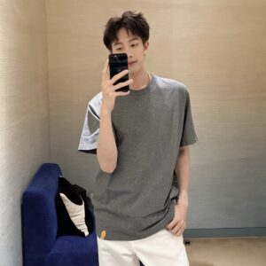 루이비통 가죽 라벨 베이직 순색 반팔티 그레이 레플리카 미러급 SA급 S급 고퀄리티 하이엔드 최상급 의류 [남성여성공용]