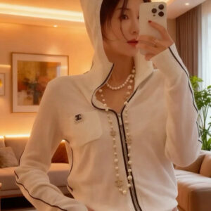 샤넬 25N 코코네쥬 후디드 집업 스웨터 후드집업 화이트 레플리카 미러급 SA급 S급 고퀄리티 하이엔드 최상급 의류 [여성]