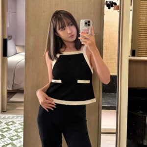 샤넬 레이온 슬리브리스 끈나시 배색 블랙 레플리카 미러급 SA급 S급 고퀄리티 하이엔드 최상급 의류 [여성]