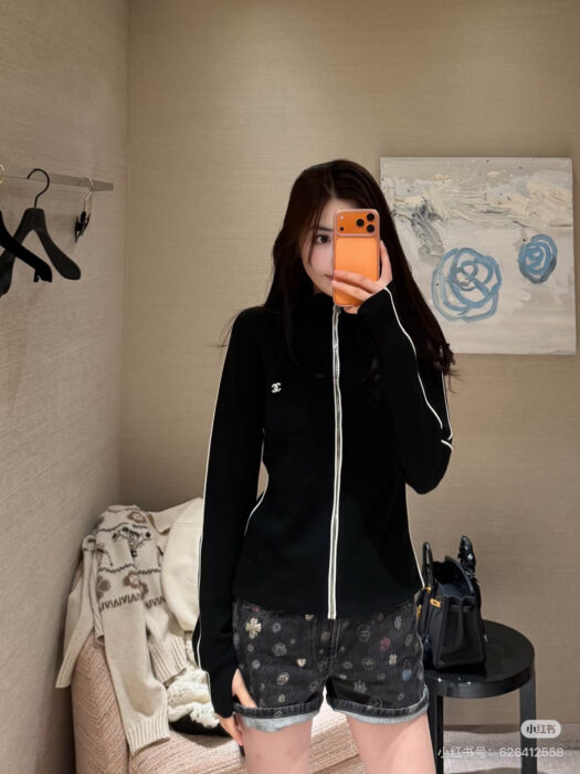 샤넬 25N 코코네쥬 후디드 집업 스웨터 후드집업 블랙 레플리카 미러급 SA급 S급 고퀄리티 하이엔드 최상급 의류 [여성]