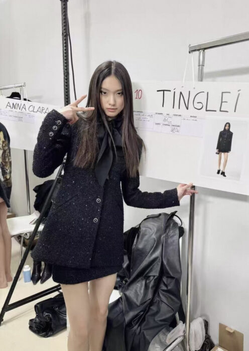 샤넬 글리터 트위드 미디 롱 자켓 블랙 레플리카 미러급 SA급 S급 고퀄리티 하이엔드 최상급 의류 [여성] 2