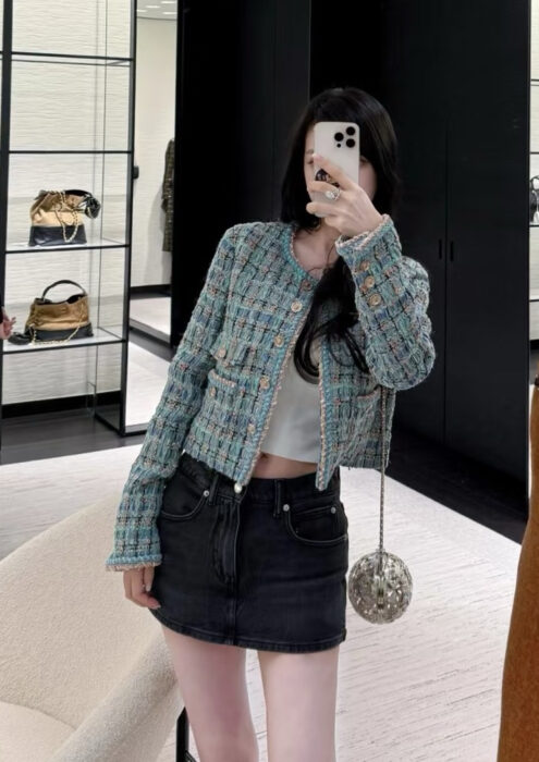 샤넬 체크 우븐 단추 자켓 파보니누스 레플리카 미러급 SA급 S급 고퀄리티 하이엔드 최상급 의류 [여성]