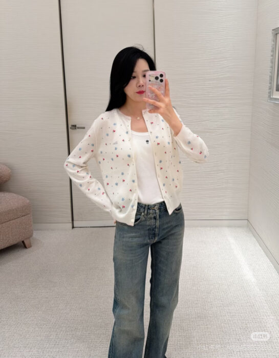 디올 버드 하트 플라워 자수 가디건 아이보리 레플리카 미러급 SA급 S급 고퀄리티 하이엔드 최상급 의류 [여성]