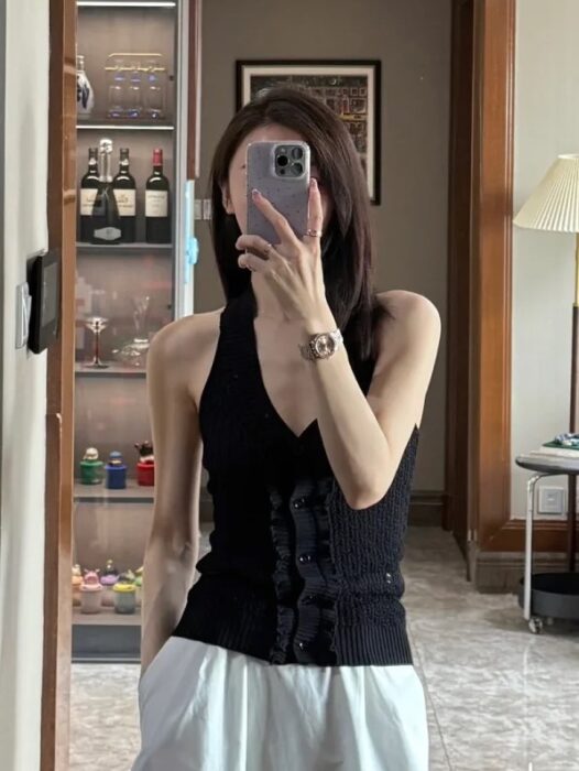 샤넬 코튼 민소매 가디건 블랙 레플리카 미러급 SA급 S급 고퀄리티 하이엔드 최상급 의류 [여성]