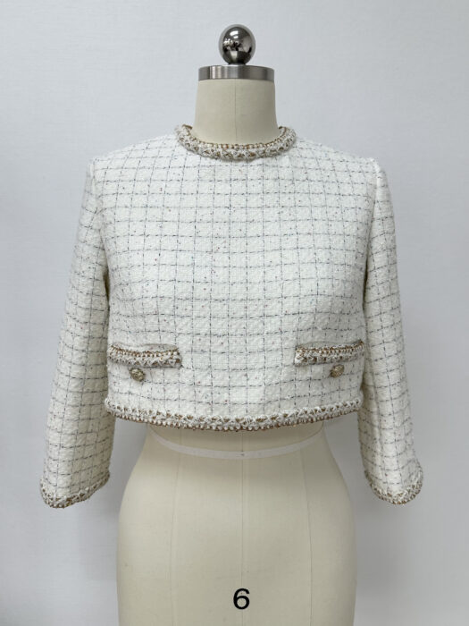 샤넬 탑 체크 숏 자켓 앞뒤 양면 착용 아이보리 레플리카 미러급 SA급 S급 고퀄리티 하이엔드 최상급 의류 [여성] 3