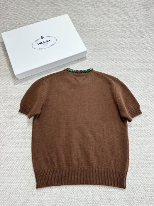 프라다 캐시미어 니트 반팔티 블라운 그린 큐빅 레플리카 미러급 SA급 S급 고퀄리티 하이엔드 최상급 의류 [여성] 7