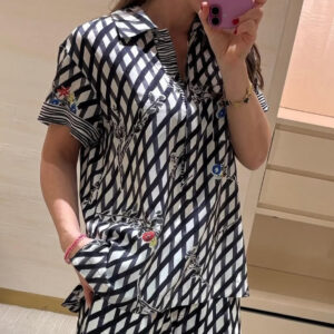샤넬 실크 멀티컬러 플라워 퀼팅 반팔 셔츠 블랙 레플리카 미러급 SA급 S급 고퀄리티 하이엔드 최상급 의류 [여성]