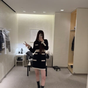 샤넬 25K 캐시미어 배색 원피스 블랙 레플리카 미러급 SA급 S급 고퀄리티 하이엔드 최상급 의류 [여성]