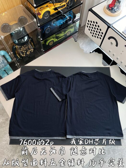 프라다 코튼 페이크 레이어링 반팔티 네이비 그레이 UJN912 레플리카 미러급 SA급 S급 고퀄리티 하이엔드 최상급 의류 [남성여성공용] 4