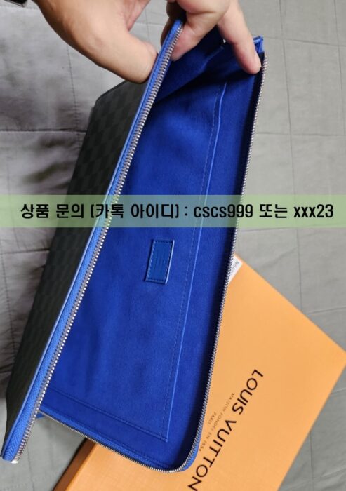 루이비통 다미에 그라파이트 캔버스 블루 포쉐트 주르 GM 4