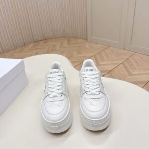셀린느 블록 웨지 스니커즈 트리옹프 패치 카프스킨 옵틱 화이트 레플리카 미러급 SA급 S급 고퀄리티 최상급 하이엔드 신발 [여성]